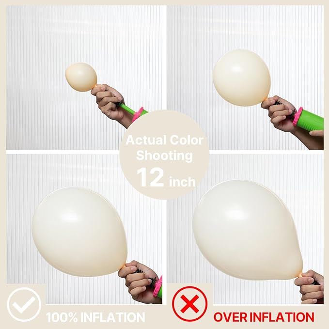 PartyWoo Beige Balloons 140pcs Different Sizes of 18 12 10 5 Inch Cream Ivory Balloon Arch Kit Garland for Wedding Bridal Graduation Baby Shower Easter Birthday Tea Boho Party Decorations White-Q08