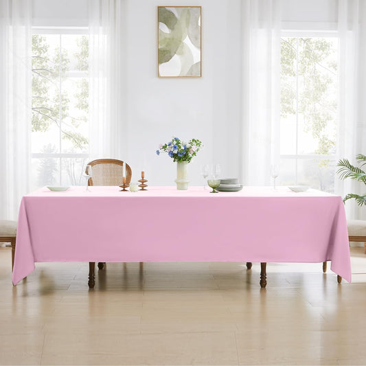 Rectangle Tablecloths 90x132 Inch 6 Pack Pink Tablecloth Washable Decorative Linen Polyester Table Cloths for Dining Table Banquets Buffet Parties and Wedding
