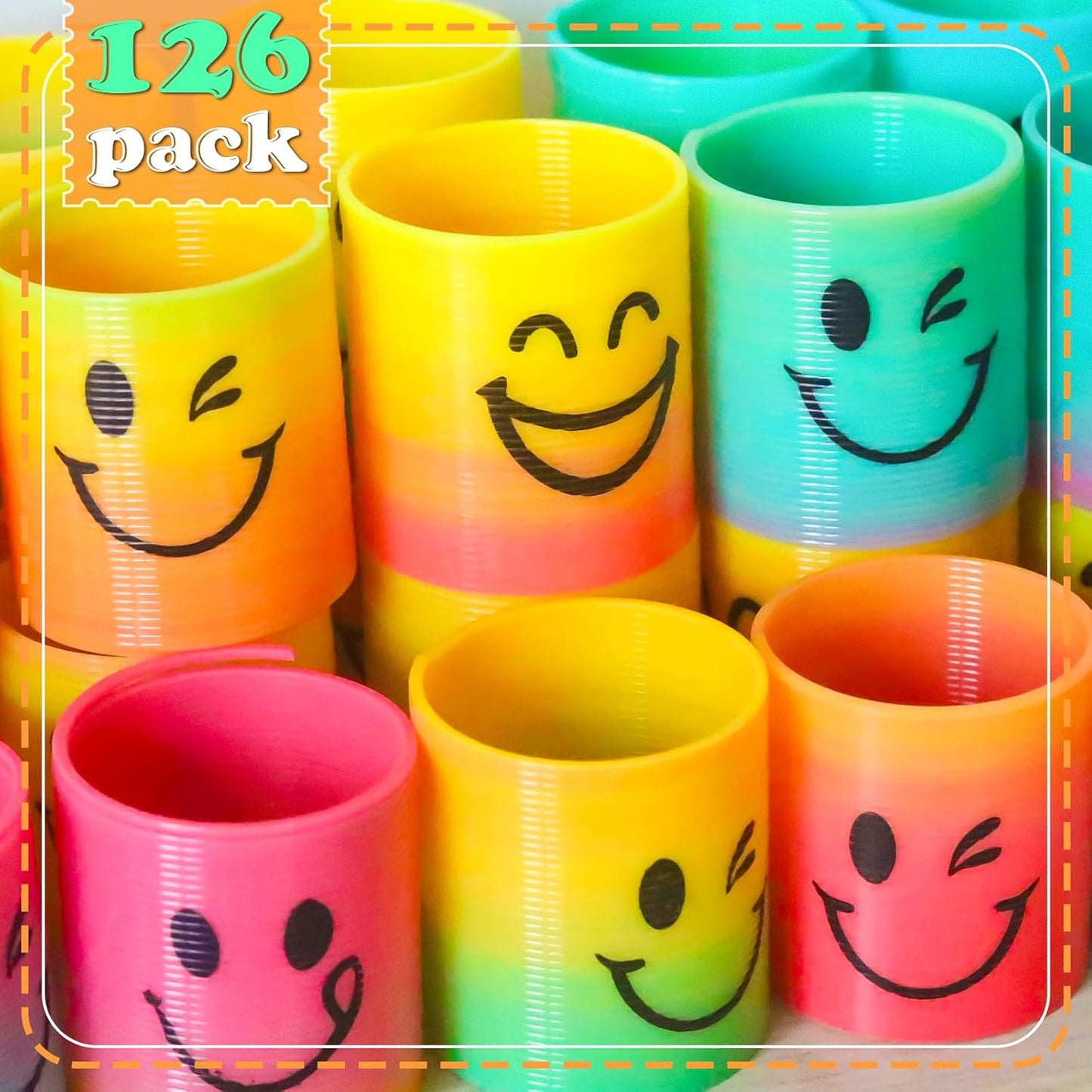 126 Pack Mini Spring Party Favors Toys Magic Fidget Stress Coil for Favor Carnival Prize Birthday Goodie Bag Stuffers for Kids Boys Girls