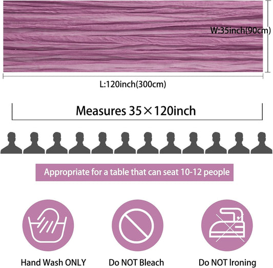 12 Pack 10Ft Cheesecloth Table Runner 35x120 Inch Boho Gauze Table Runner Rustic Cheese Cloth Long Romantic Table Runners for Wedding Bridal Shower Birthday Party Table Decor (Mauve)