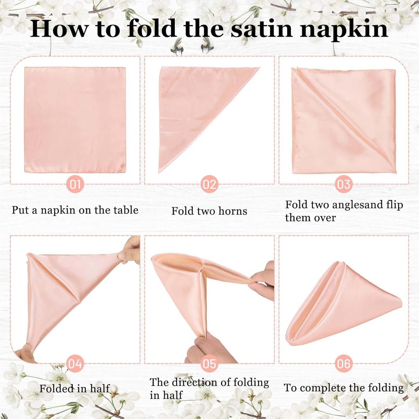 Bailarina 120 Pack Rose Gold Satin Napkins,17x17 Inches Wedding Napkins Square Soft Silky Table Napkins Bulk Decorative Elegant Cloth Napkin for Party Decoration, Banquet,Wedding,Graduation