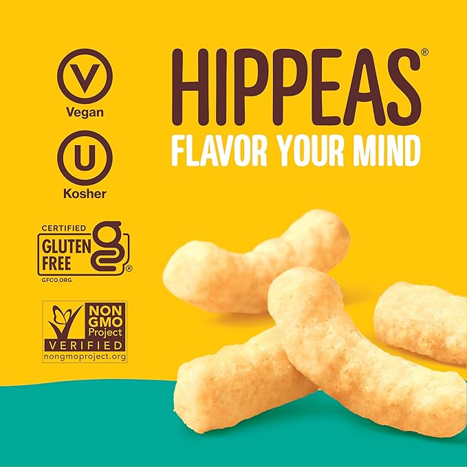Hippeas Chickpea Puffs, Cheeze Variety Pack: Vegan White Cheddar, Nacho Vibes, 0.8 Ounce (Pack of 18), 3g Protein, 2g Fiber, Vegan, Gluten-Free, Crunchy, Plant Protein Snacks