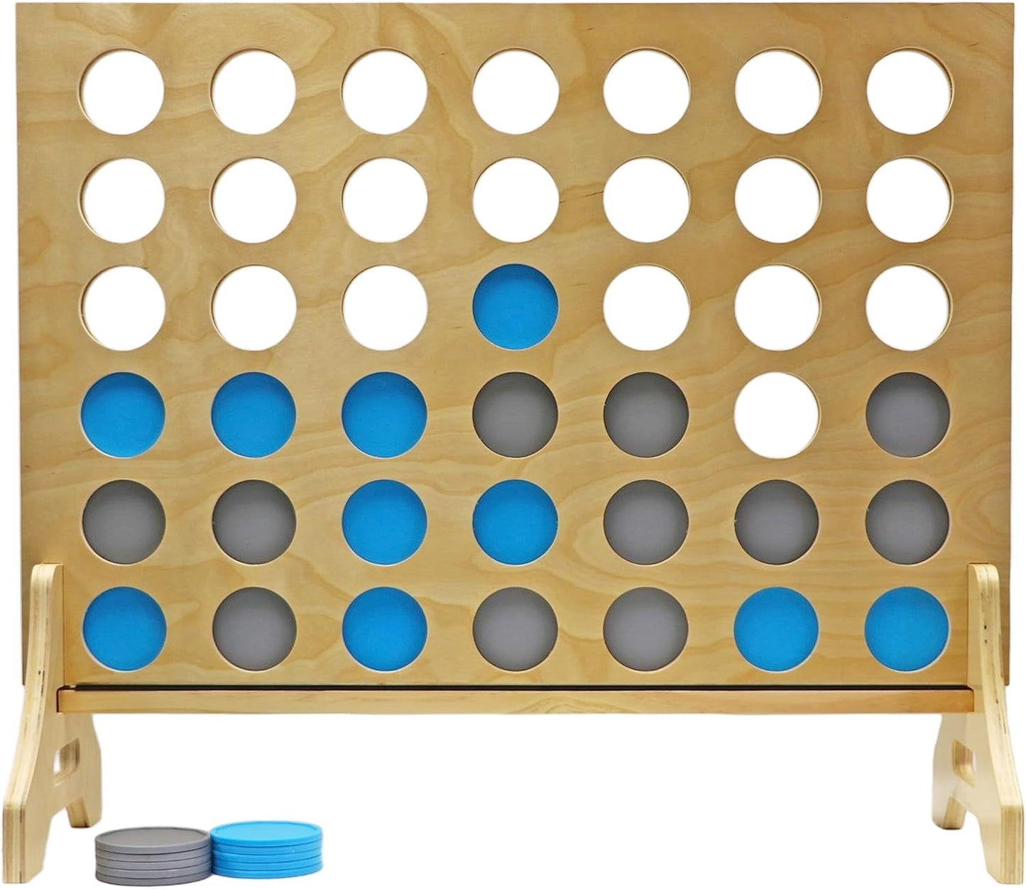 Tailgating Pros Premium Giant Four in a Row with Carrying Case - Jumbo Oversized Outdoor Yard Game - Connect Multiple Pucks in a Row to Win - Many Puck Colors Available!