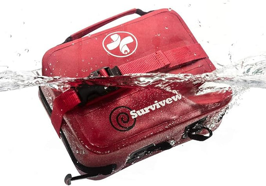 Surviveware Waterproof Premium Survival First Aid Kit - Survival Emergency Preparedness for Travel Camping Gear, Survival Kit and Outdoor Emergencies - Survival Kit - FSA, HSA Eligible 184 Pcs