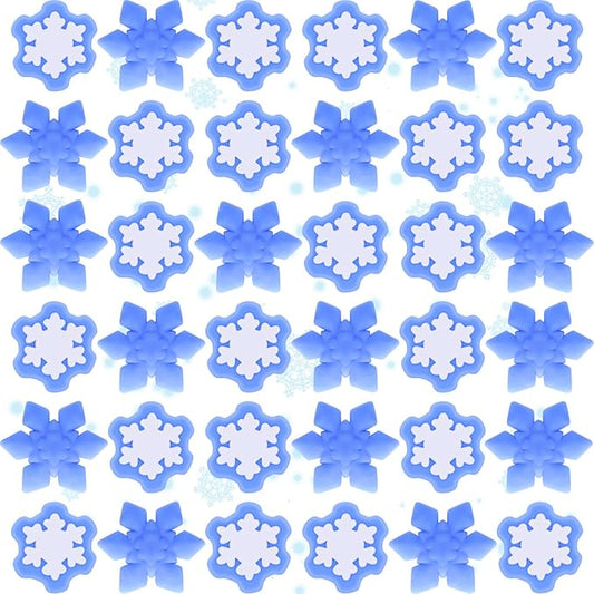 Jerify 100 Pcs Snowflake Winter Fidget Toys Frozen Party Favors Winter Stress Balls Bulk Soft Sensory Fidget Sticky Toys Ice Skating Cute Party Favors for Goodie Bag Stuffers