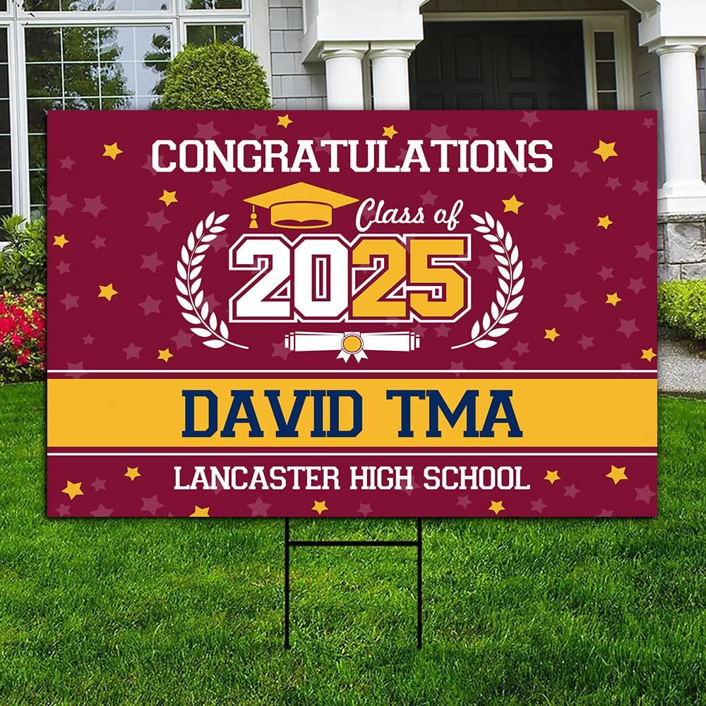 Personalized Graduation Yard Signs, Class of 2025 Sign, Graduation Senior Sign 2025, Graduate Yard Sign, Graduation Decorations Sign, High School Grad, College Graduation Sign #4