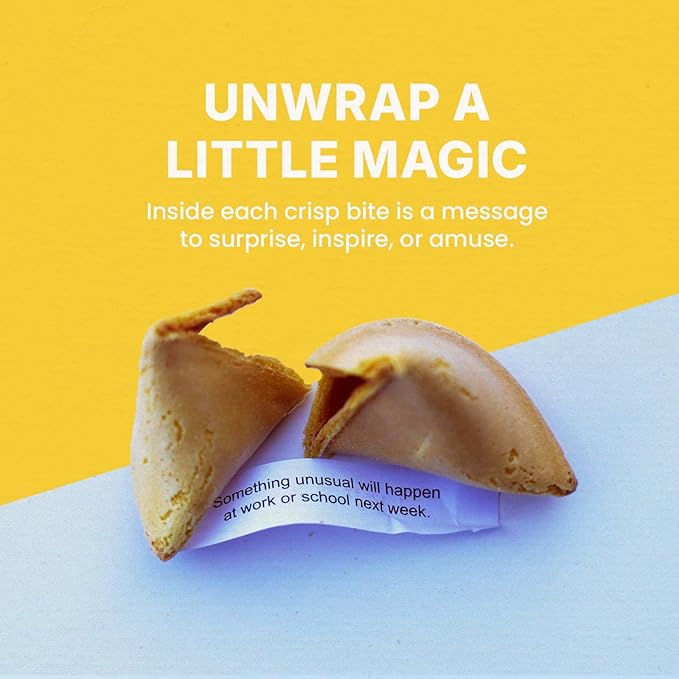 Fortune Cookies | Individually Wrapped Fortune Cookies for Christmas, Parties, Weddings, Events, and Celebrations with Fun Fortunes (50 Pack)