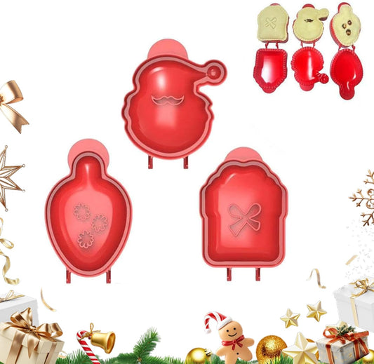 Holiday Mini Pie Mold, Hand Pie Press Molds Maker for Christmas Party Potluck Baking, Dough Presser Pies Molds for Fall, Thanksgiving & Christmas Festivals (3 Pcs-B)