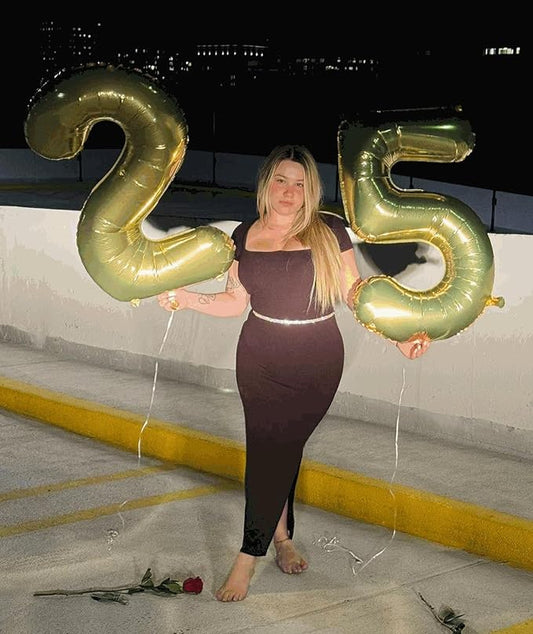 Light Gold Number 7 Balloon 40 Inch, 7th Birthday Party Decorations for Children, Giant 7 Foil Balloon for Party Supplies