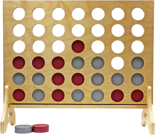 Tailgating Pros Premium Giant Four in a Row with Carrying Case - Jumbo Oversized Outdoor Yard Game - Connect Multiple Pucks in a Row to Win - Many Puck Colors Available!