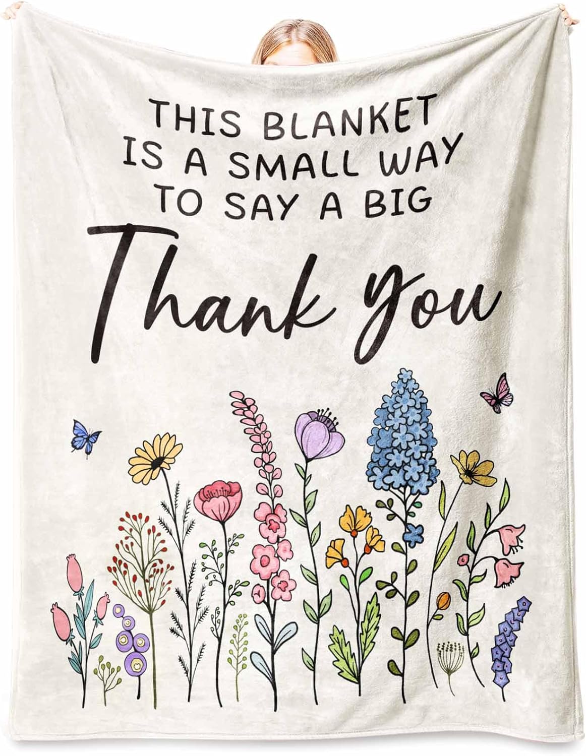 Thank You Gifts for Women Men, Appreciation Gifts for Teacher Coworker Employee Nurse Friend, Flannel Soft Blanket Decor, Graduation Retirement Wedding Grateful Gift - 50x60 inches