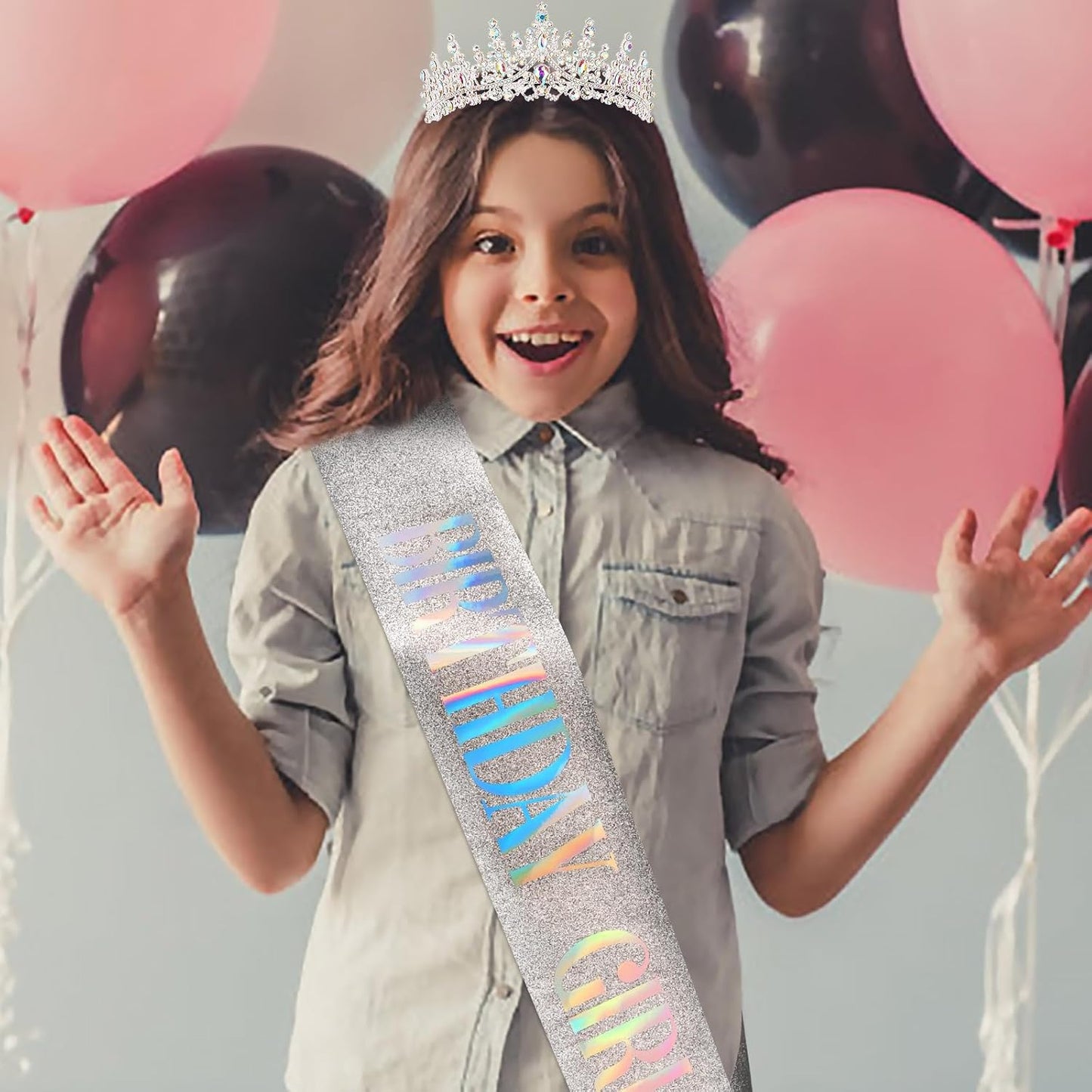 COCIDE "BIRTHDAY GIRL Birthday Sash and Crowns for Women Crystal Birthday Sashes for Women Party Decoration for Happy Birthday Gift Accessory
