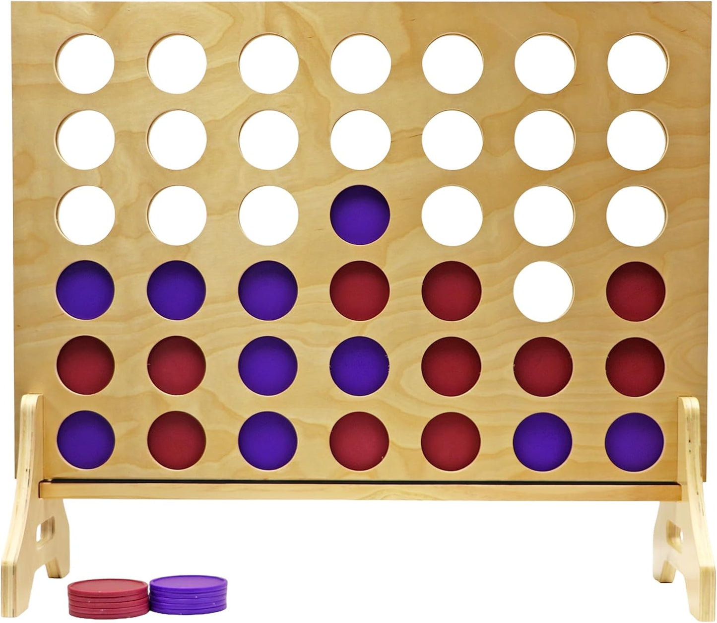 Tailgating Pros Premium Giant Four in a Row with Carrying Case - Jumbo Oversized Outdoor Yard Game - Connect Multiple Pucks in a Row to Win - Many Puck Colors Available!