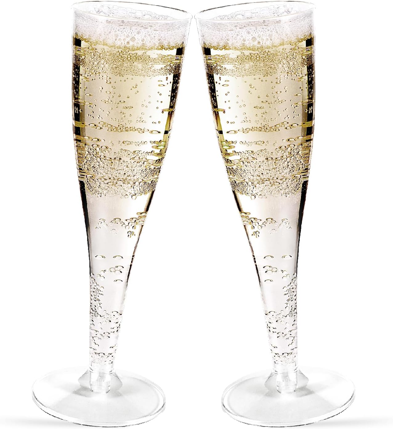 30 Pack Clear Plastic Champagne Flutes 5oz – Shatterproof Disposable Wine Cups for Wedding, Party, Birthday, Toasting, Bridal Shower, Mimosa – Elegant & Easy Cleanup