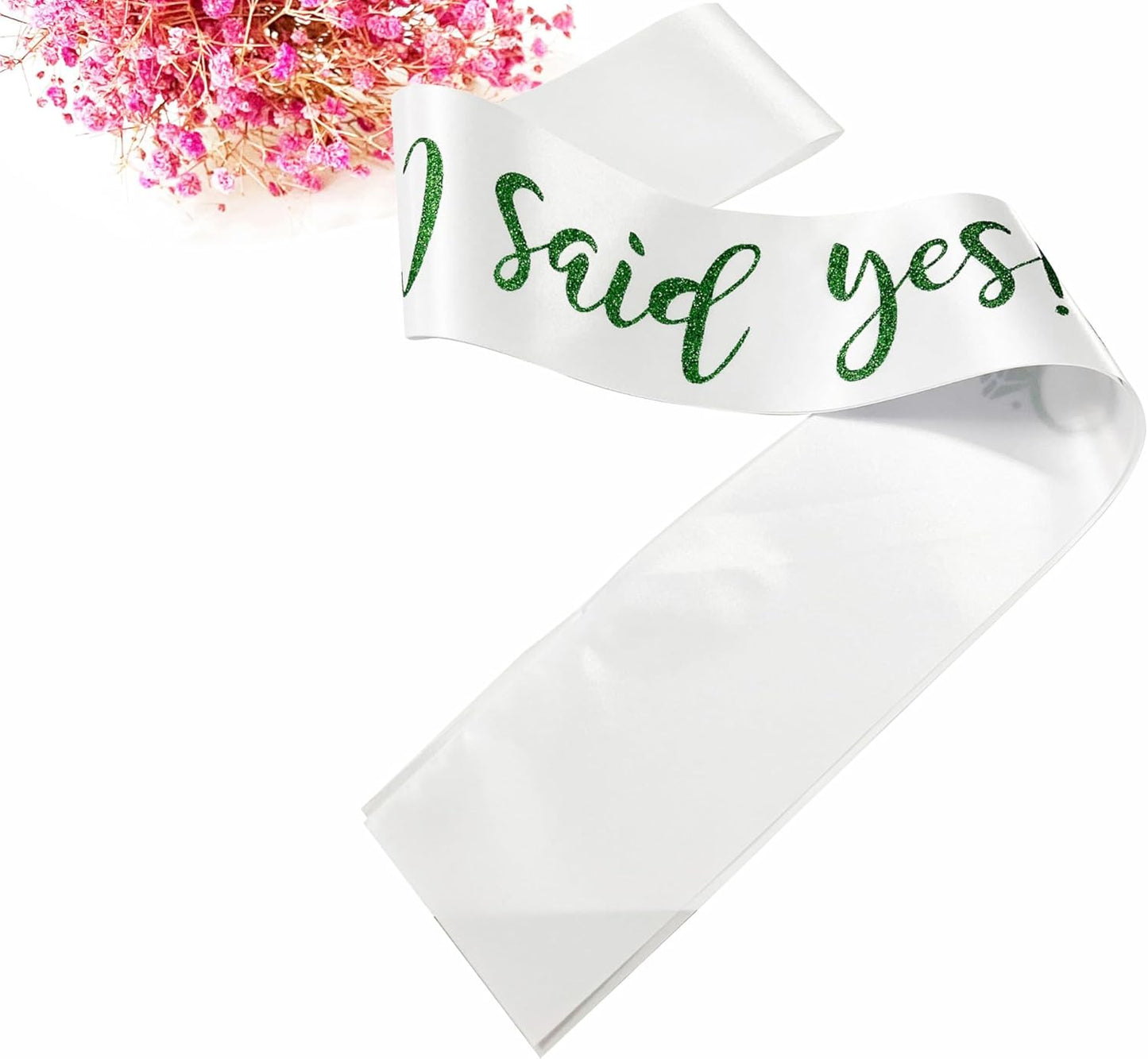 I Said Yes Sash,Future Mrs Sash Engagement Party SashBachelorette Party Sashes, Bridal Shower Sash for Bride to Be,Green