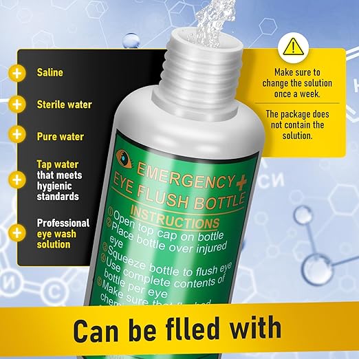 Magula 17oz*2 Portable Eye Wash Station OSHA-Approved,BPA Free, Wall-Mounted First Aid Eye Wash kit with Empty Bottles & Mirror,Emergency Eyewash, No Eye Wash Solution