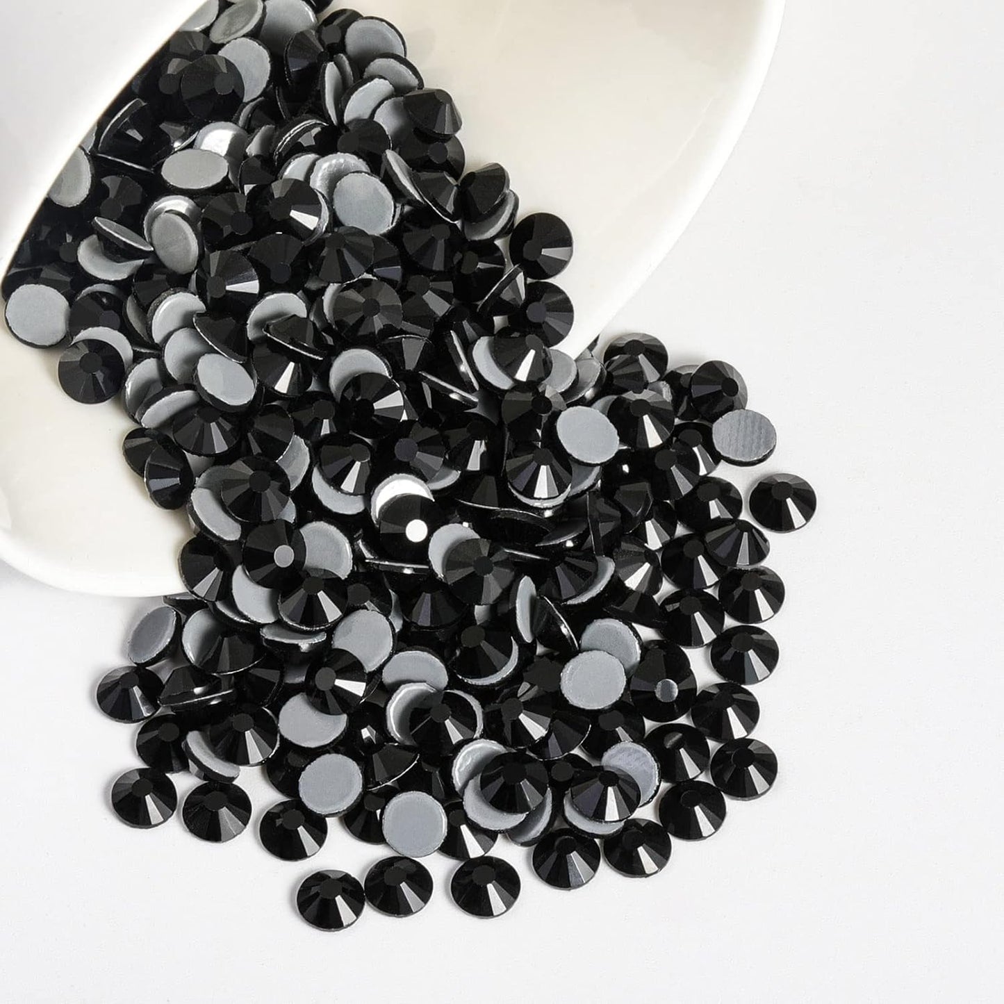 Beadsland Hotfix Rhinestones, 288pcs Flatback Crystal Rhinestones for Crafts Clothes DIY Decoration, Black, SS34, 7.0-7.3mm