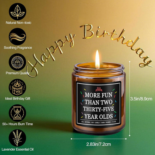Homsolver 70th Birthday Gifts for Men Women, 9OZ Lavender Scent 1955 70th Birthday Candle for Him Her, Mom, Dad, Brother, Sister, Happy Birthday Decorations Candles with 50+ Hours Burn Time, Handmade