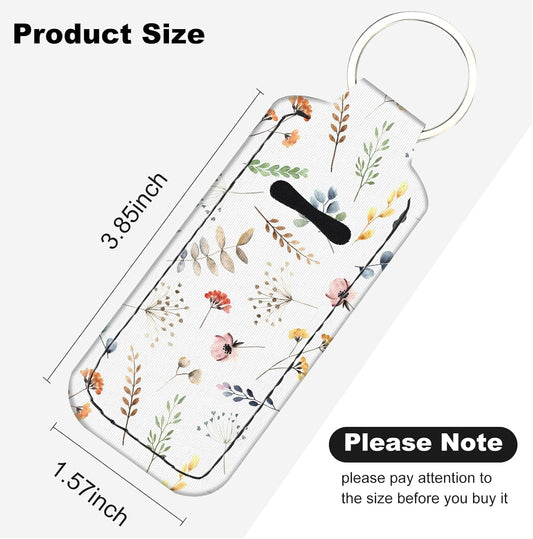 Cute Chapstick Holder Keychain,Lipstick Neoprene Clip-on Lip Balm Holder for Woman