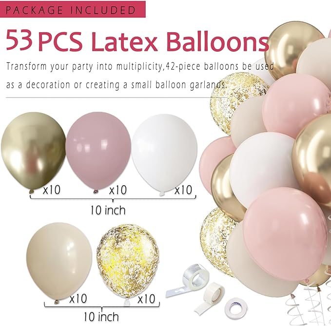 Boho-Pink Birthday Decorations, Happy Banner, Women Paper Lanterns Honeycomb, One Sweet Peach Streamers Garland, Retro Blush Pink Beige Metallic Gold Balloon for Birthdays Party Décor
