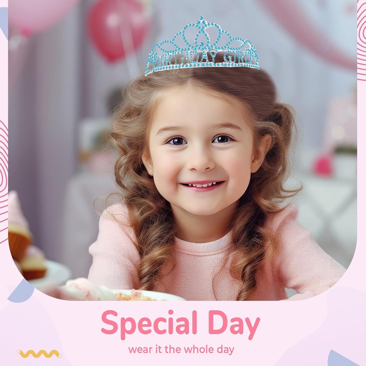 Birtthday Tiara Crown with Sash for Women Birthday Queen Party