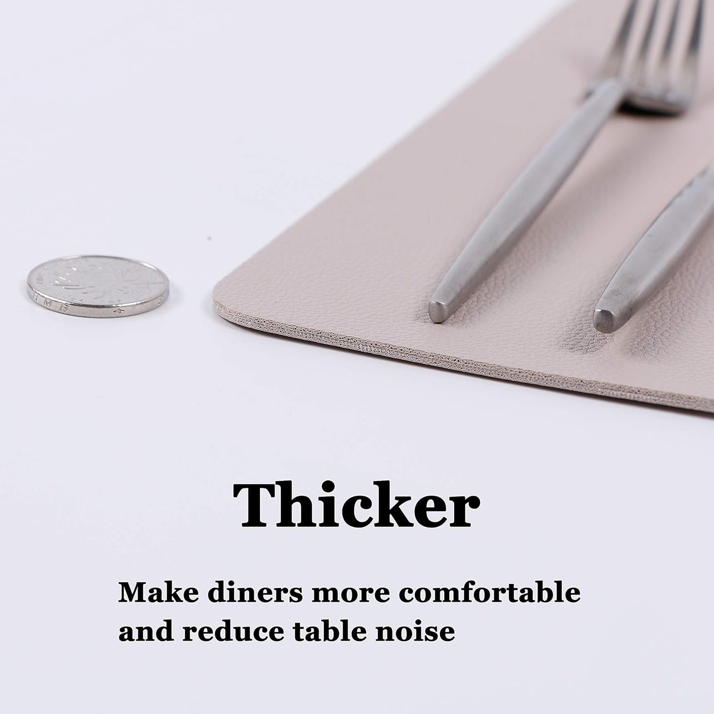 Wipeable Placemats Leather Table Mats Waterproof Heat-Resistant Easy to Clean for Dining Table Set Kitchen Table (4, Taupe)
