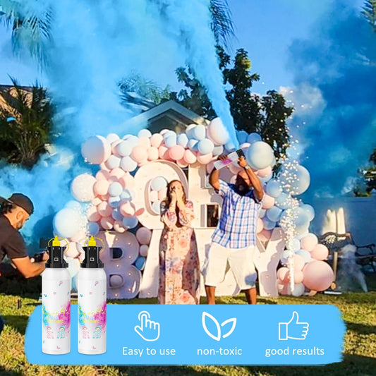 SRG Gender Reveal Fire Extinguisher Color Blaster | 2 Packs Baby Boy Blue Gender Reveal Extinguisher Smoke | Spray for Gender Reveal Decorations & Ideas（Blue）