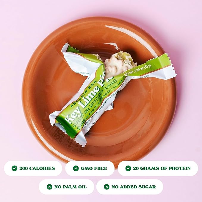 Barebells Protein Bars Key Lime Pie - 12 bars, 20g High Protein Treats - White Chocolate Nutrition Bar with 1g Total Sugars - On-The-Go Breakfast or Post-Workout Snack
