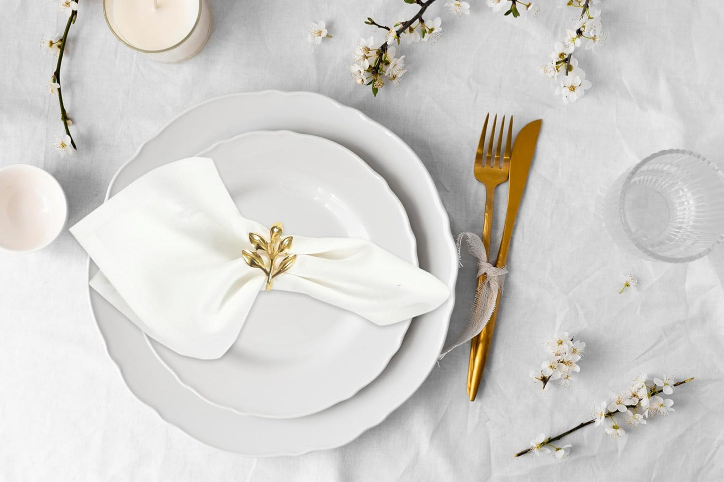 ANA Cloth Napkins Set of 6 (17.5x17.5) inch 100% Cotton Dinner Napkin Washable Hotel Quality Reusable Kitchen & Table Linen for Fall Thanksgiving Family Dinners Weddings & Everyday Use - White