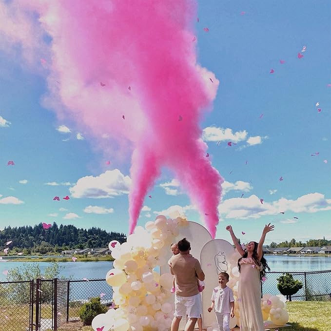 Gender Reveal Fire Extinguisher 2 Pack - Blue or Pink Smoke for Boy or Girl Baby Shower - Biodegradable Decorations and Ideas