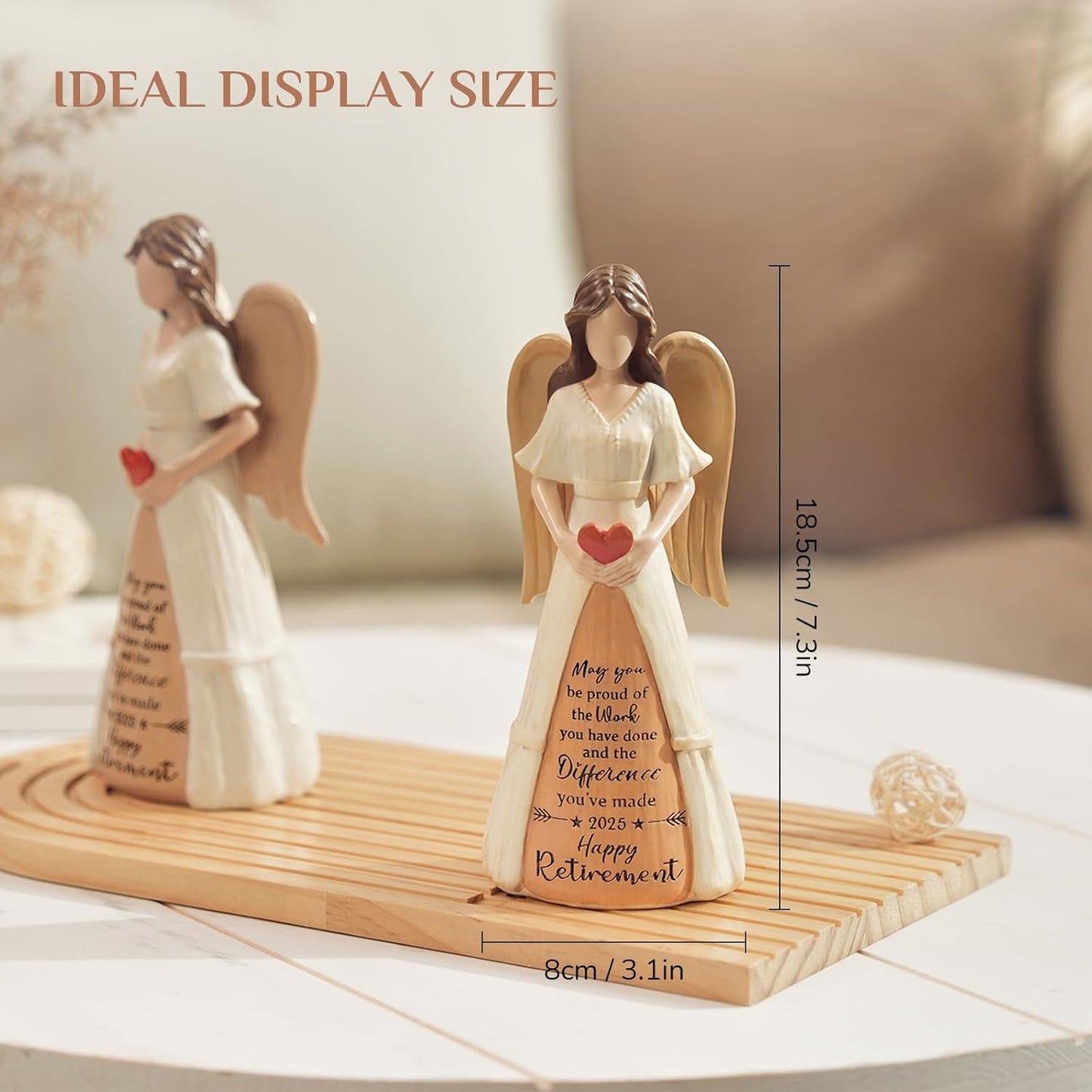Retirement Gift for Woman 2025: Handcrafted Angel Figurine for Retiring Coworker Teacher Nurse - Meaningful Thank You Farewell Keepsake for New Chapter with Gift Box & Card
