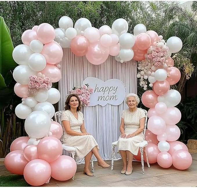 Pearl White Balloons Double Stuffed Latex Pastel White Balloon Garland Different Sizes 18/12/5in Cream Balloon Arch Kit for Wedding Bridal Valentine Mother's Day Frozen Birthday Party Decorations