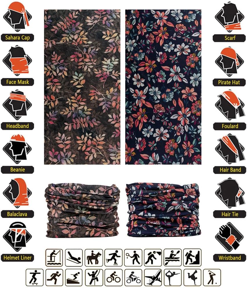Headband Neck Gaiter Head Wrap Headwear Face Mask Magic Scarf Bandana for Men and Women