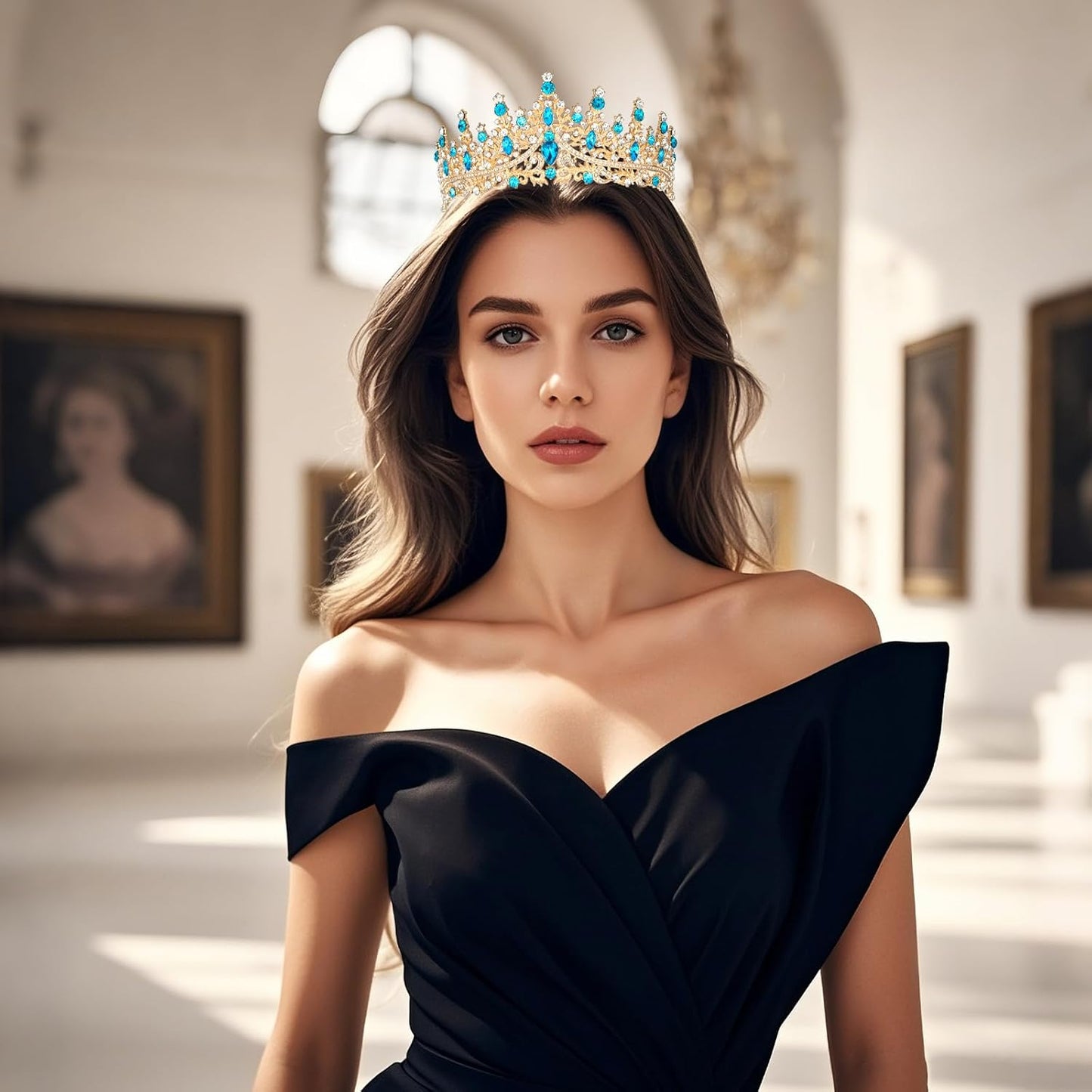 Tiaras and Crowns for Women Crystal Princess Tiaras Rhinestone Queen Crowns For Wedding Bridal Birthday Prom Pageant Party (Tiara 100)