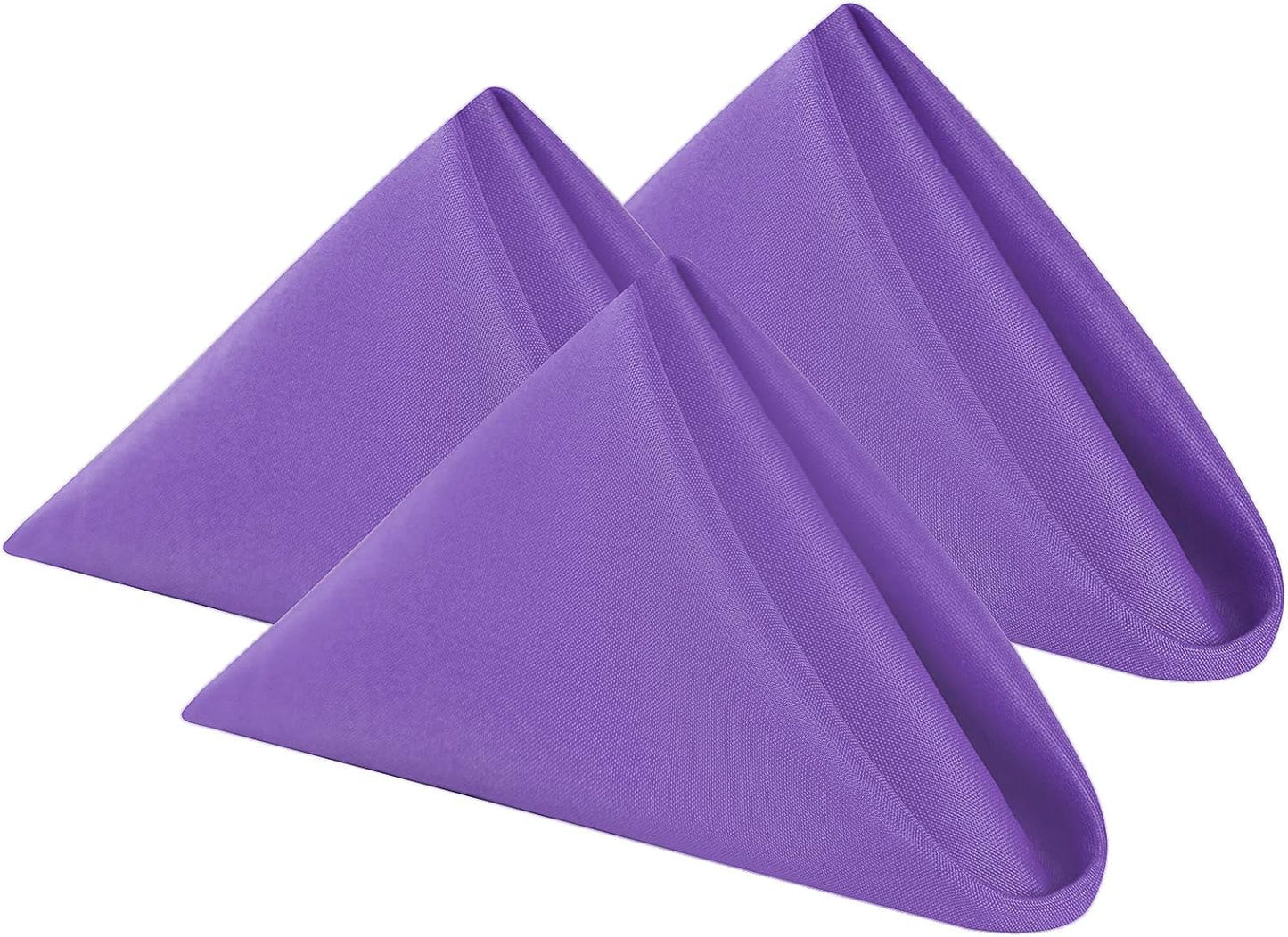 Cloth Napkins 17x17 inch Washable Polyester Dinner Napkins Soft Table Napkins for Wedding Party Dining Banquet(Purple,25PCS)