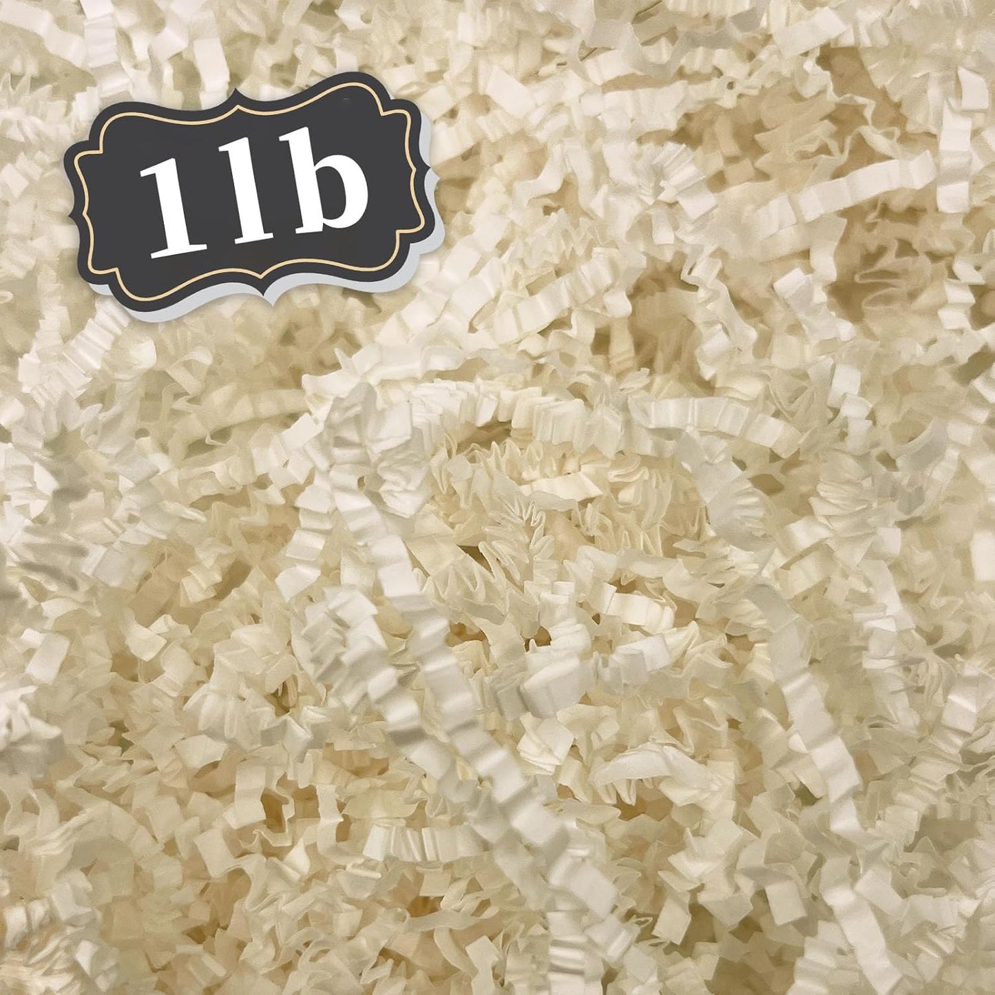 ZEBMOON 1 LB Ivory Crinkle Cut Paper Shred Filler Great for Gift Wrapping, Basket Filling, Birthday, Wedding, Halloween, Thanksgiving, Christmas Day, New Year Party Decorations Filling Supplies