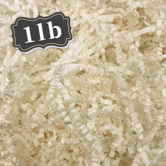 ZEBMOON 1 LB Ivory Crinkle Cut Paper Shred Filler Great for Gift Wrapping, Basket Filling, Birthday, Wedding, Halloween, Thanksgiving, Christmas Day, New Year Party Decorations Filling Supplies