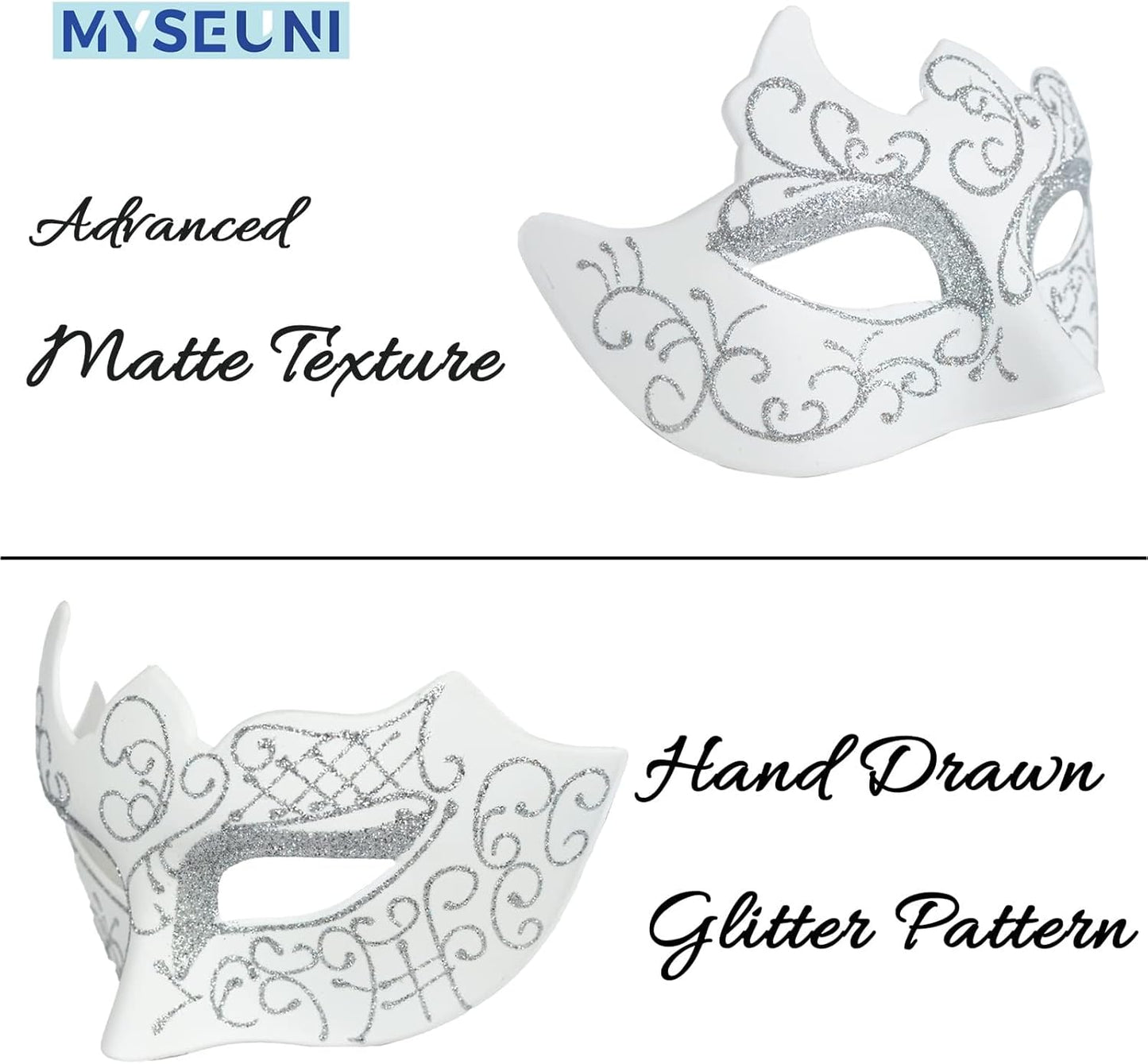 2025 Masquerade Masks for Couples, Shiny Rhinestone Metal Filigree Venetian Mask & Mens Venetian Mask for Mardi Gras