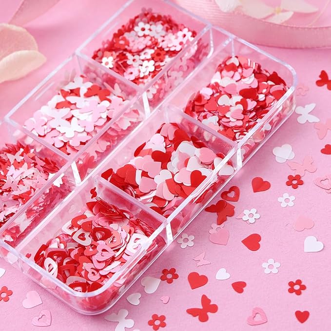 Happy Valentine's Heart Confetti, 2000pcs Red Heart Valentine's Party Table Decorations Happy Valentines Day Birthday Party Decor Supplies (heart pink)
