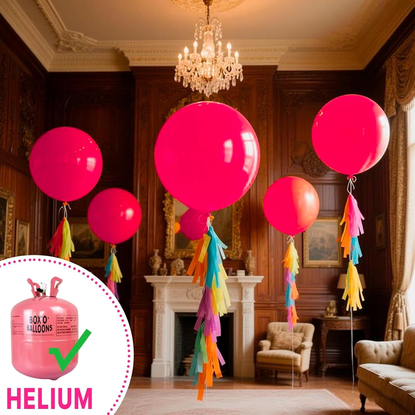 PartyWoo Hot Pink Balloons 20 pcs 18 Inch Large Big Jumbo Giant Dark Pink Magenta Fuchsia Latex Helium Balloons for Wedding Baby Shower Gender Reveal Birthday Party Decorations Pink-Y12