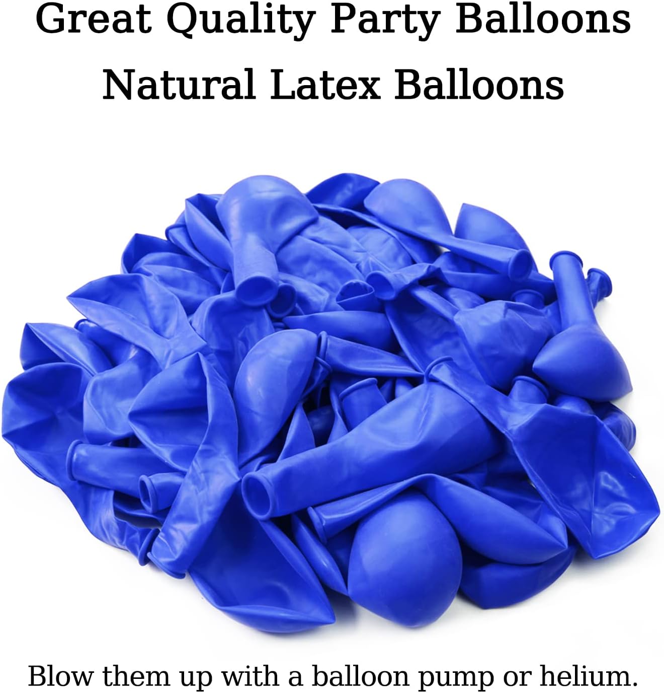 110pcs Blue Balloons 12 Inch, Latex Party Balloons Helium Quality for Birthday, Graduation, Baby Shower, Valentines, Christmas, Wedding Decorations