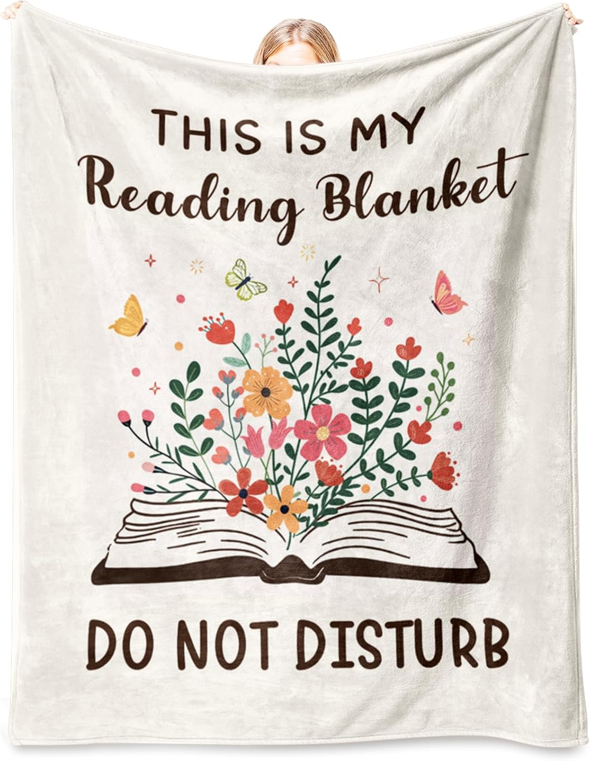 Book Lovers Gifts for Women Men, Flannel Soft Book Reading Blanket Decor, Book Reader Gifts for Christmas Birthday, Reading Accessories, Bookish Bookworm Gift - 50x60 inches