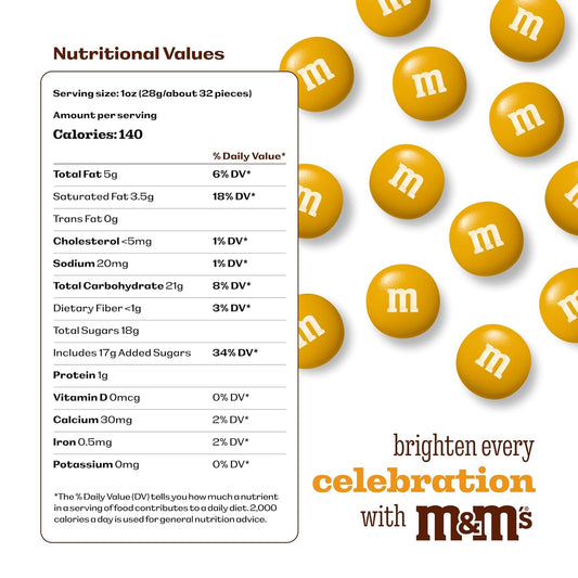 M&M’S WORLD M&M’S Yellow Milk Chocolate Candy - 5-Pound Chocolate Candy Bulk for Party Favors, Birthdays, Easter, Graduations, Themed Celebrations, and More