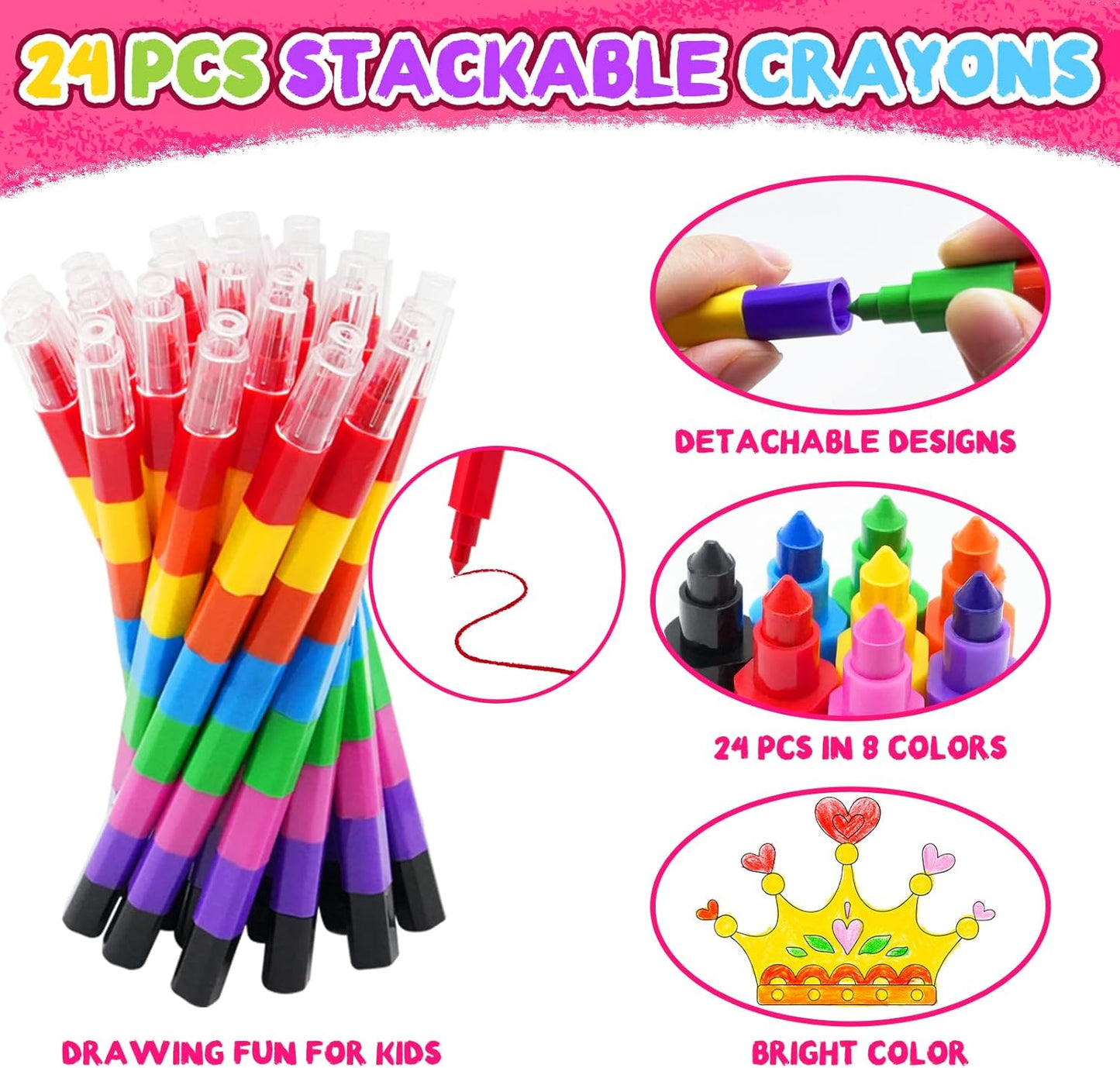 ZMLM 24 Coloring Books for Kids Party Favors: Bulk 24 Crayons Mini Coloring Books for Kids Ages 4-8 Birthday Goodie Bags Stuffers Toddlers Return Gifts Classroom Prizes Teacher Crafts (Girls)