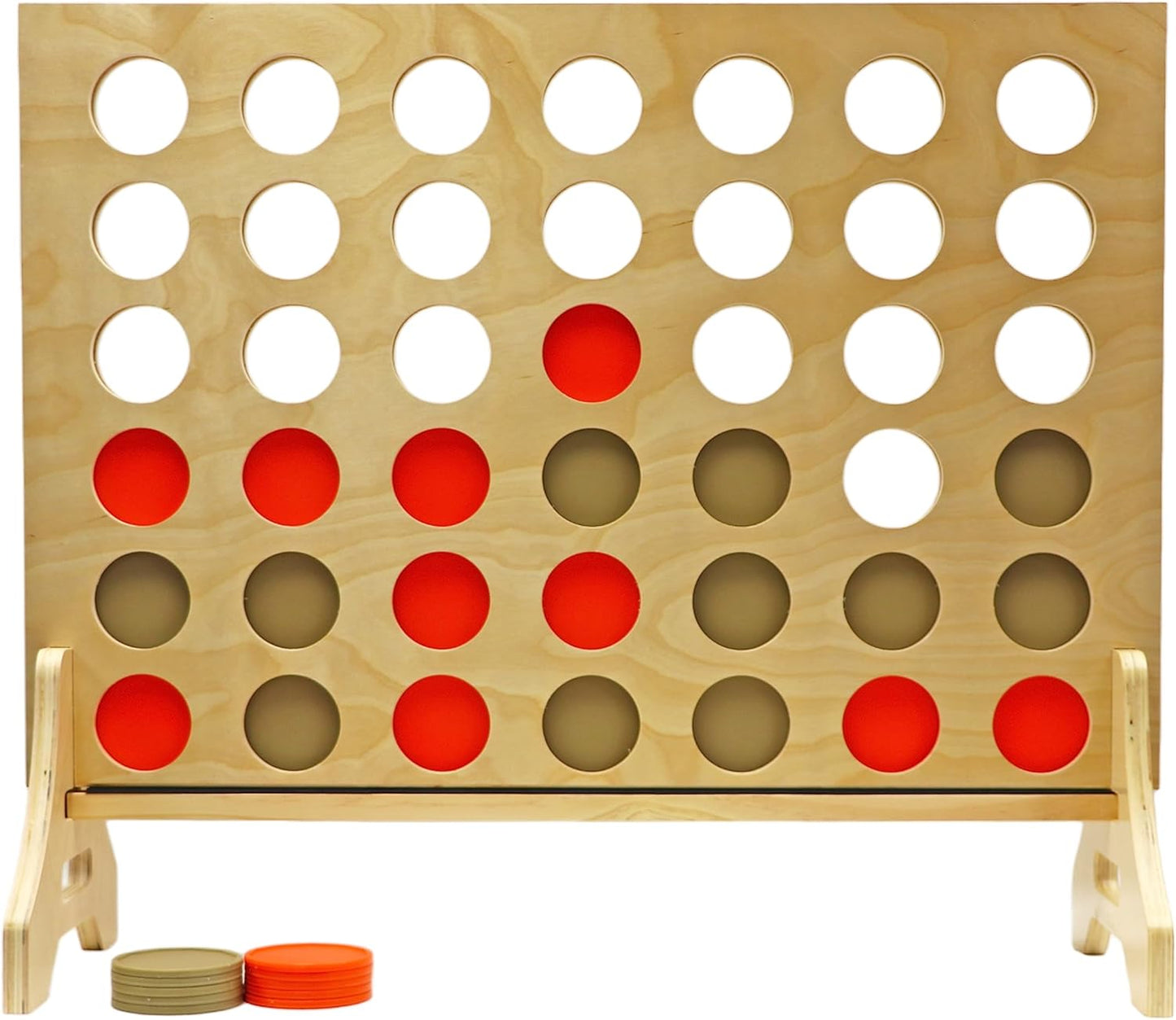 Tailgating Pros Premium Giant Four in a Row with Carrying Case - Jumbo Oversized Outdoor Yard Game - Connect Multiple Pucks in a Row to Win - Many Puck Colors Available!
