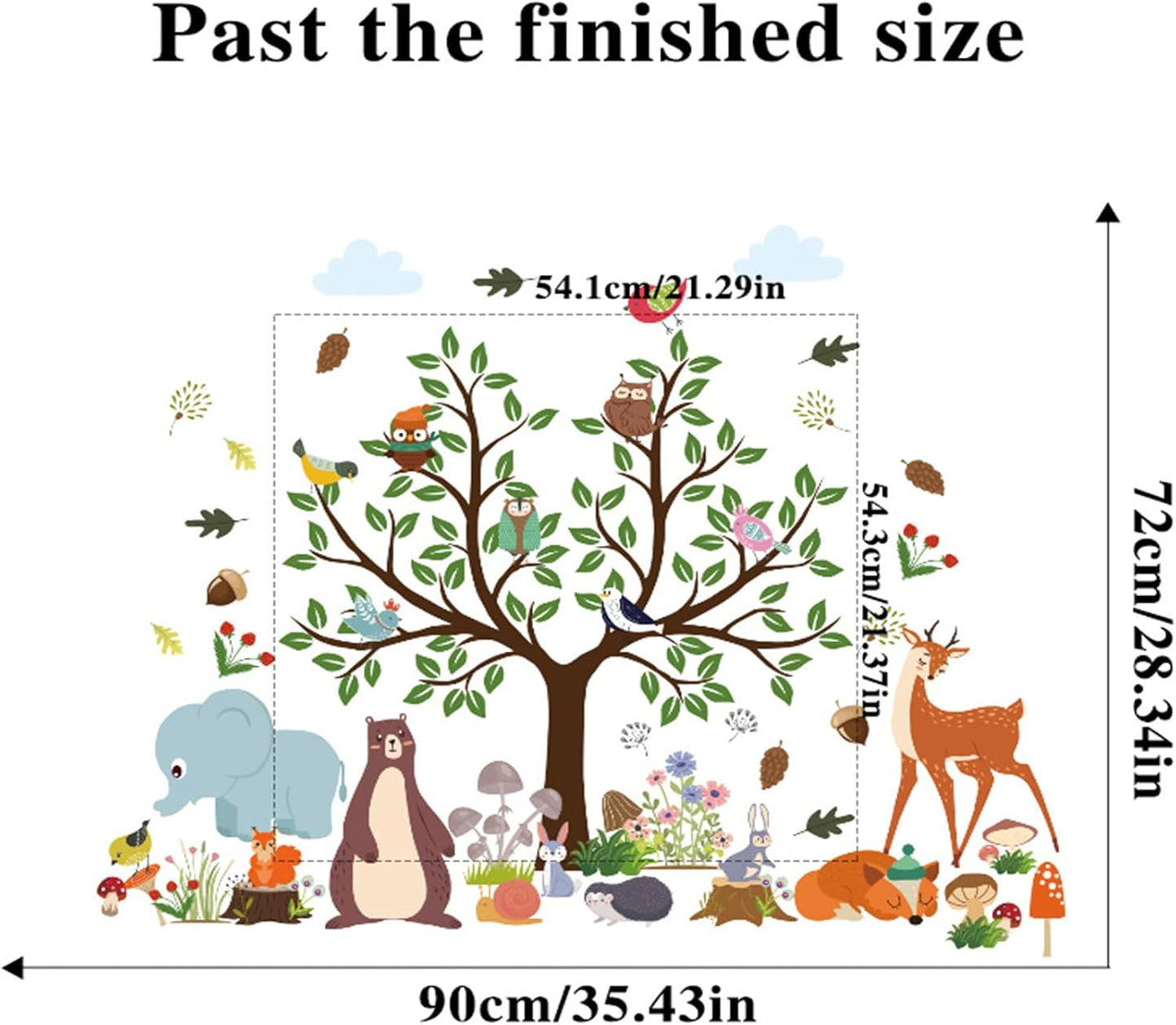 Tree Wall Decals Stickers Decor for Bedroom Living Room Zoo Animal Tree 3D Wall Stickers & Murals Decor for Bedroom Art as Decorations