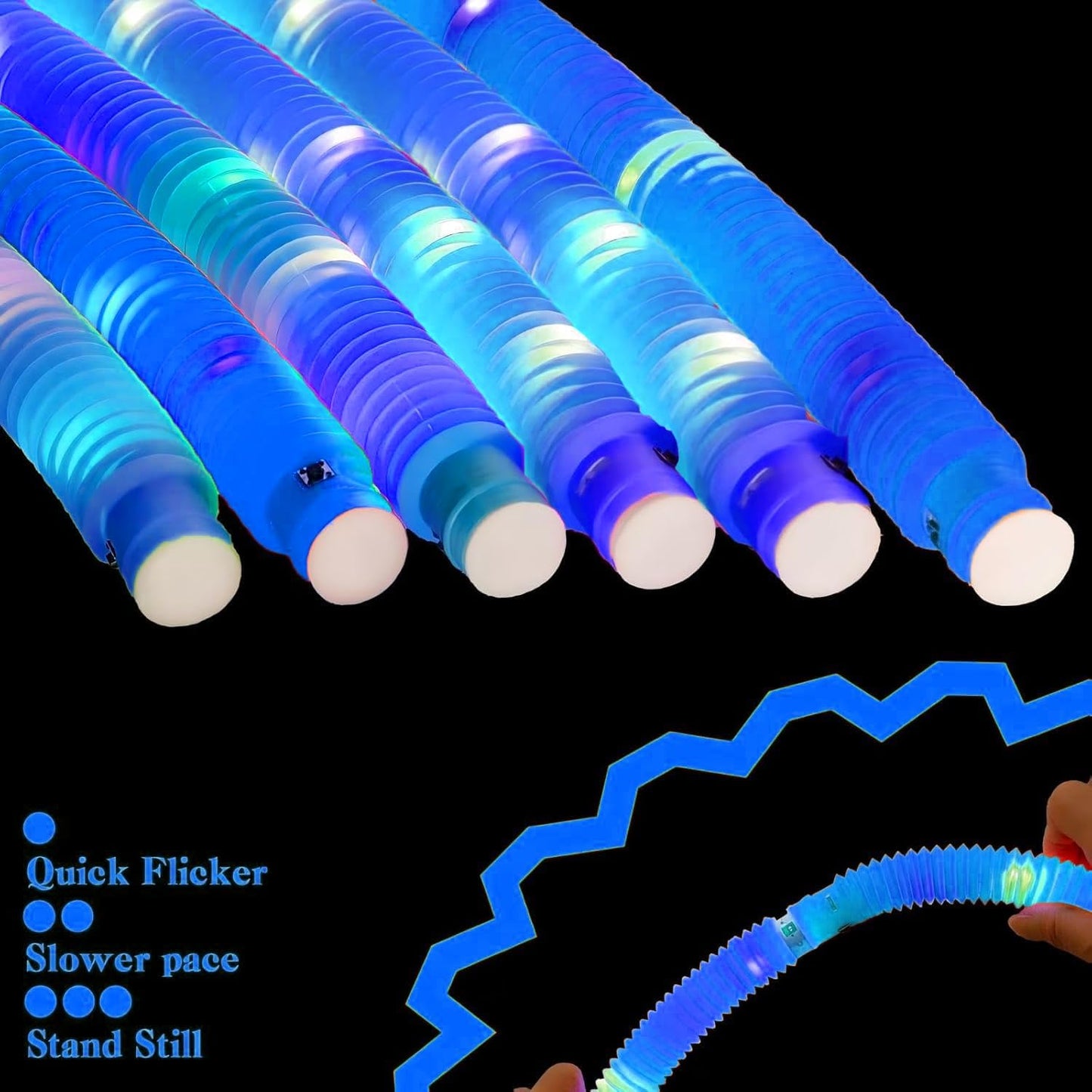 Blue 24 Pack Light Up Party Favors Supplies,Bulk Glow Sticks Bracelet,Necklace Accessories for Kids,Birthday Return Gifts Treats,Easter Basket Goodie Bag Stuffer Fillers for Boys Girls