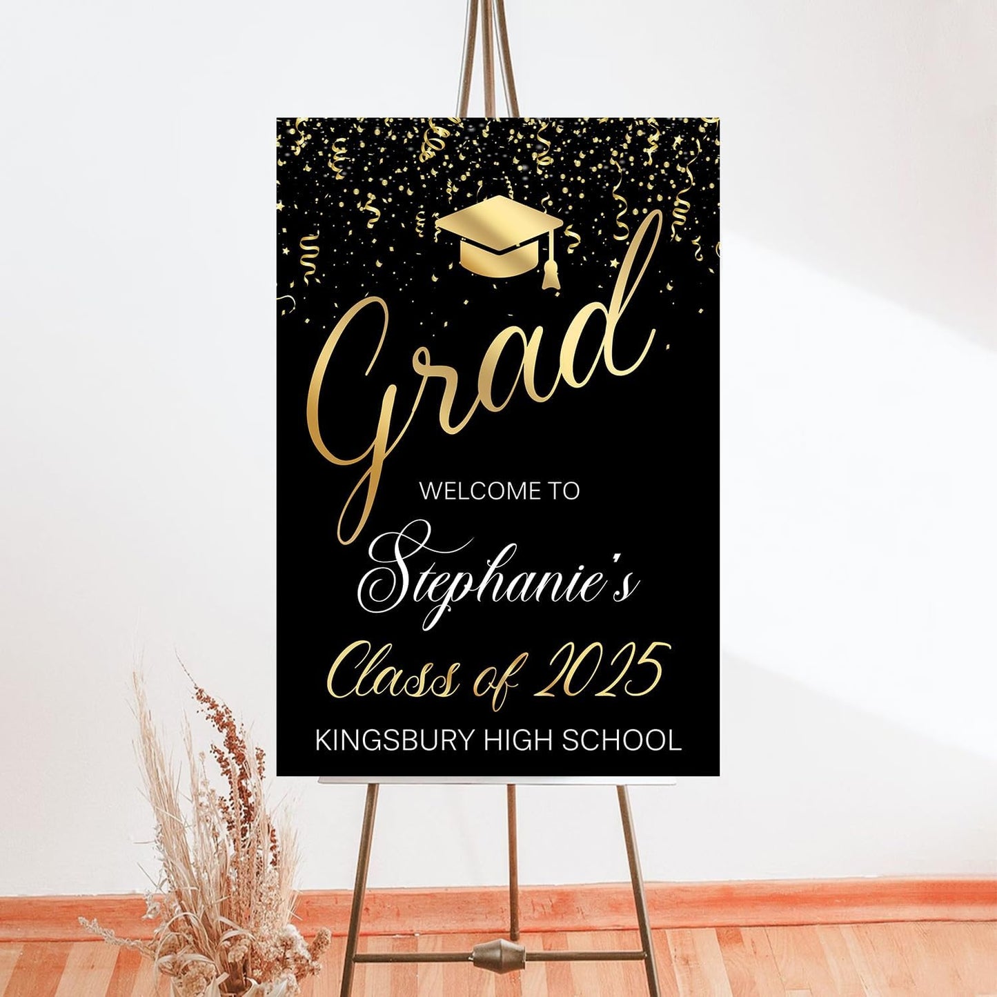Graduation Welcome Sign, Grad Party Sign, Modern Minimalist Graduation Welcome, Personalized Senior High School College Graduation, Class of 2025, Graduation Party Welcome Sign 2025