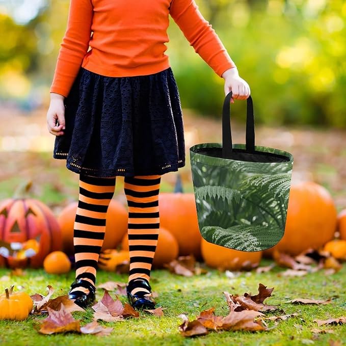 Halloween Candy Bucket - Green Plants Trick Or Treat Candy Bag, Gift Bag for Party Favor Supplies