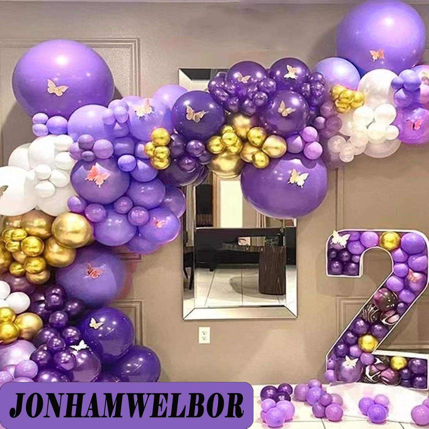 Jonhamwelbor Lavender Purple Matte Latex Balloons 12 Inches 100 Pack Light Violet Wedding Baby Shower Party Decorations Girl